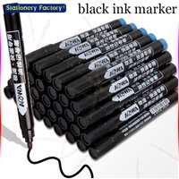 6 PCS Permanent Marker Pen Manga Drawing Markers Black Blue Red Waterproof Ink Sketch Pens Stationery Art School Supplies
