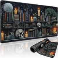 Mystical Gothic Library Alfombrilla de mouse grande para Tapete de escritorio XXL con temática libro vintage mousepad gamer