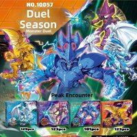 Game King Monster Duel Building Blocks Toy Three Illusion Gods Black Magic Guide Green Eye White Dragon Wing God Dragon La Gi...