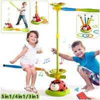 Musical Jump Sports Toys Rocket Launcher for Kid Ring Toss Game with Remote Control Indoor Outdoor Machine Gifts for Girls Boys