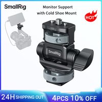 SmallRig Monitorhalterung für horizontale und vertikale Aufnahmen mit Cold-Shoe-Halterung, schwenk- und neigbar, für DSLR-Käfiggriff 6313