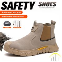 Slip on Steel Toe Safety Shoes Welding Work Boots for Men Women Puncture Proof Steel Toe Work Boots Outdoor Security Boots Men