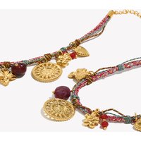 E.B.belle Sun Expression Pendant Colorful Rope Chain Necklace And Bracelet Vintage Round Brand Jewelry Set With Small Heart