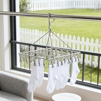 Rust Steel Multi-Functional Sock Drying Rack, Sturdy Thick, Household Sock Clip, Balcony Underwear Drying Wonder