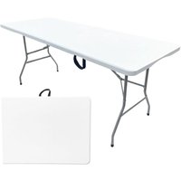 Plastic Folding Trestle Table Heavy Duty Indoor amp Outdoor Solution for All Occasions 150kg Capacity Easy Setup, Folds in Half