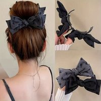 2-piece Elegant Bow Hair Clip for Spring and Summer - Fashionable Fabric Hair Bun and Ponytail Holder Suitable Women and Girls