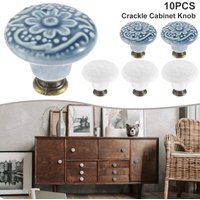 10 Stück Schubladengriffe, runde Schrankknöpfe, Vintage-Keramik-Türgriffe für Schrank, Schrank, Kleiderschrank, Kommode, Küchenmöbel