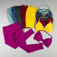 NO LOGO 2026 Impact Leggings Strappy Bra Yoga 2 Piece Sports Sets Woman GymFitness Suit Pilates Clothes Workout Sportwear