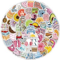 100PCS Cute Cartoon Summer Freshness Graffiti Stickers for Bicycle Hand Account Pencil Case Decals