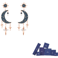 Swarovski Symbol Crystal Pearl Earrings Women's Blue 5489536