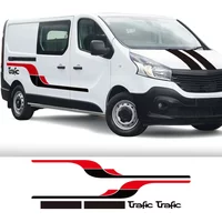 4PCS Car Door Stickers For Renault Trafic 3 2 MK1 MK2 MK3 Tuning Accessories Camper Van Side Stripes Graphics Vinyl Film Decals