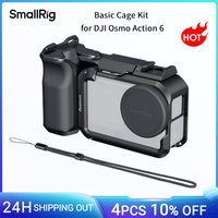 SmallRig Basic Cage Kit für DJI Osmo Action 6, Street-Fotografie-Griff mit Silikon-Objektivabdeckung und Cold-Shoe-Auslöseradapter