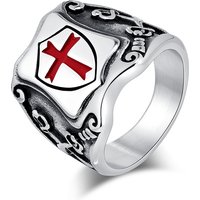 Vintage European Crusader Shield Cross Rings For Men Unique Men's Titanium Steel Medieval Jewelry Punk Accessories 2026