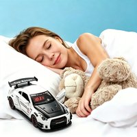 Remote Control Hypercar Shape Alarm Clock, Rechargeable with LED Spray Water & Exhaust Sound for Office Bedroom Desk Decor