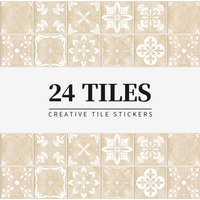 24 pcs/pack, Fresh Light Yellow PVC Self-adhesive Tile Stickers - Waterproof, Oil-Proof, Easy to Clean for Home Decoration