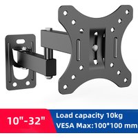 Adjustable TV Mounts Wall Mount Bracket Supports 10"-32" LED/LCD TVS,Holds Up to 10kg, VESA 100*100, Home Office Use TV Stand