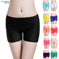 Belly Dance Safety Shorts Women's Belly Dance Clothes Leggings Tight-fitting Stretch Safety Pants with Diamonds Short Pants