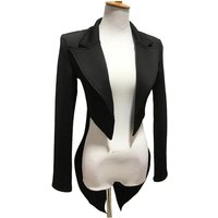Sexy Women White Black Tailcoat Leading Dancer Jazz Dance Groups Performance Costume Nightclub Party Carnival Show Stage Wear