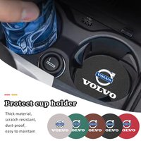 2Pcs Suede Car Coaster Non-slip Water Cup Mat Bottle Holder Pad For Volvo ES90 EC40 EX40 EM90 XC90 V90 V60 XC60 V40 S80 S60 S90