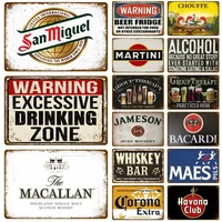 Vintage Metal Tin Sign Plate Cold Beer Poster Wall Art Decoration for Bar Pub Club Man Cave Iron Painting Home Decor