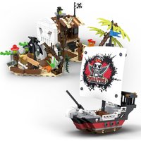 Pirate Ship Building Kit, MOC Pirate Ship Model Building Blocks, Creative Gifts for Teenagers and Adults to Build, 578 Pieces