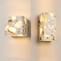 Nowoczesna lampa ścienna Terrazzo Wabi Sabi z teksturą marmuru, LED-owy kinkiet, kreatywna oprawa oświetleniowa do salonu, sypialni, kawiarni.