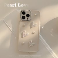 Ins süße 3D-Perlen-Liebes-Herz-Handyhülle für iPhone 16 15 14 13 12 11 Pro Max X XS XR 7 8 Plus SE 2022 weiche Silikon-Stoßstangenabdeckung