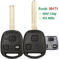 Jingyuqin 2/3 Buttons Car Remote Key 50171 433MHz 4D67 Chip for Toyota Prado 120 RAV4 Kluger Previa FJ Cruiser Land Cruiser 100