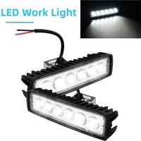 LED Work Light Strip Shape Light Bar 6000K Flood Off Road Head Car Light Auto Parts 12V Driving Fog Headlights DRL Driving Lamp