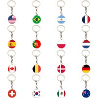 Flag round keychain South Korea, Serbia, Russia, Slovenia, Argentina, the United States, Türkiye, Spain, football keychain gifts