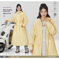 Adult long waist windbreaker raincoat for women Full body rainstorm proof electric bike riding waterproof coat