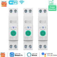1P+N 16A WiFi Smart Circuit Breaker With Metering Power Energy kWh Voltage Current Protect Work With Tuya Remote Control Switch