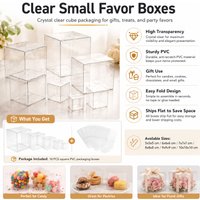 10-50pcs Foldable Clear PVC Display Boxes, Square Plastic Gift Containers for Candy, Collectibles, Small Item Storage