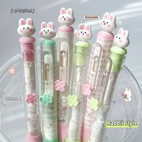 4PCS/Set Rabbit Style Gel Pen 0.5mm Quick Dry Black Pen Creative Gel Pen Set With Transparent Storage Bag Office Supplies kawai
