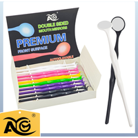 AG 1Box Autoclavable 135℃ 10pcs/Box Oral Tooth Whitening Dental Double Sided Mouth Mirrors Surface Exam Reflectors With Handle