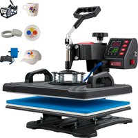 SucceBuy Warmtepers 5in1 Warmtepersmachine 12x15in Clamshell Sublimatie Transfer Printer Digitale Nauwkeurige Temperatuurregeling
