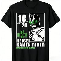 Kamen Rider Anime Cartoon Print T-Shirt Men Women Summer Y2k Streetwear Short Sleeve Crew Neck Loose Fit Soft Comfortable Tops