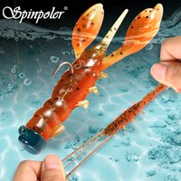 Spinpoler 6.5cm Soft Lure Artificial Bait Shrimp Creature TPR Floating Crawfish Ned Rigging Sea Bass Saltwater Fishing Tackle
