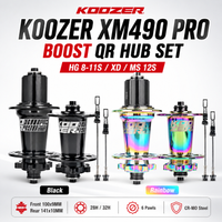 KOOZER XM490 PRO MTB Hub Set Front Rear BOOST QR 141x10mm 28/32H 6 Pawls CR-MO Steel HG 8-11S XD MS 12S Disc Brake Bike Hubs