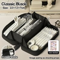 New Ins Style Large Capacity Volcanic Pencil Case Multi Layer Partition Storage Portable Pencil Pouch 180 Degree Lay Flat