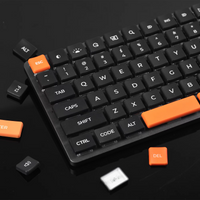 CHOSFOX CFX Low Profile PBT Keycaps for Kailh 1350 Choc Low Profile Switch Mechanical Keyboard Ultra Thin Black Orange Keycaps