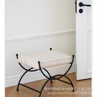 Internet Celebrity Antique Stools French Retro Door Shoe Changing Stools Metal Soft Foot Pedal Living Furniture Taburetek XYDZ