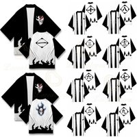Japanese Animation Kimono Bleach Halloween Cosplay Costume Kurosaki Ichigo Urahara Kisuke White Cloak Cape Haori Anime Clothes