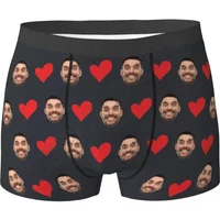 Personalized Face Photo Underwear Custom Heart Boxer Briefs Men Briefs Gift For Husband Anniversary Gift for Dad