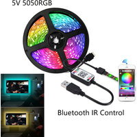 5V 30LEDs/m 5050 SMD RGB LED Strip IP65 Drip Proof USB Bluetooth APP Controller for Home TV Back Party Decoration