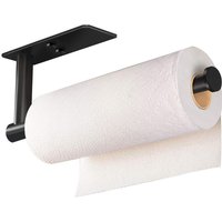 Self Adhesive Paper Towel Holder Under Cabinet Mount Wall Paper Roll Rack Kitchen Cabinet Bathroom SUS304 Stainless Steel Black