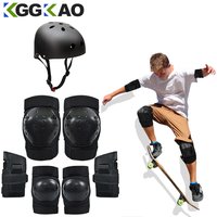 Professional Sports Roller Skating Protective Gear Knee Elbow Support Wrist Guard Helmet Set Skateboard Protector for Kids Adult