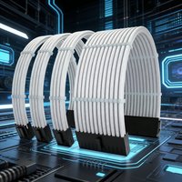 24PIN CPU 8PIN Graphics Card 8PIN Extension Cable 24 Pin ATX PSU Connector White Custom Mod Socket Extension Power Cord Kit