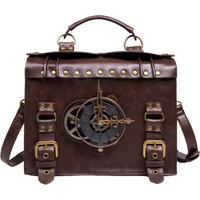 Steampunk Gear Crossbody Shoulder Bags Retro Messenger Bags Gothic Shoulder Handbags Satchel Phone Pouch for Women Halloween