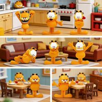 1PC Garfield Officially Licensed 3D Figurine Blind Bag Cute Character Doll Random One Desk Display Ornament Fun Collectible